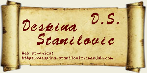 Despina Stanilović vizit kartica